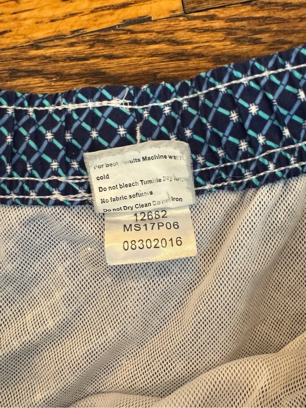 Peter Millar Blue Printed Swim Trunks